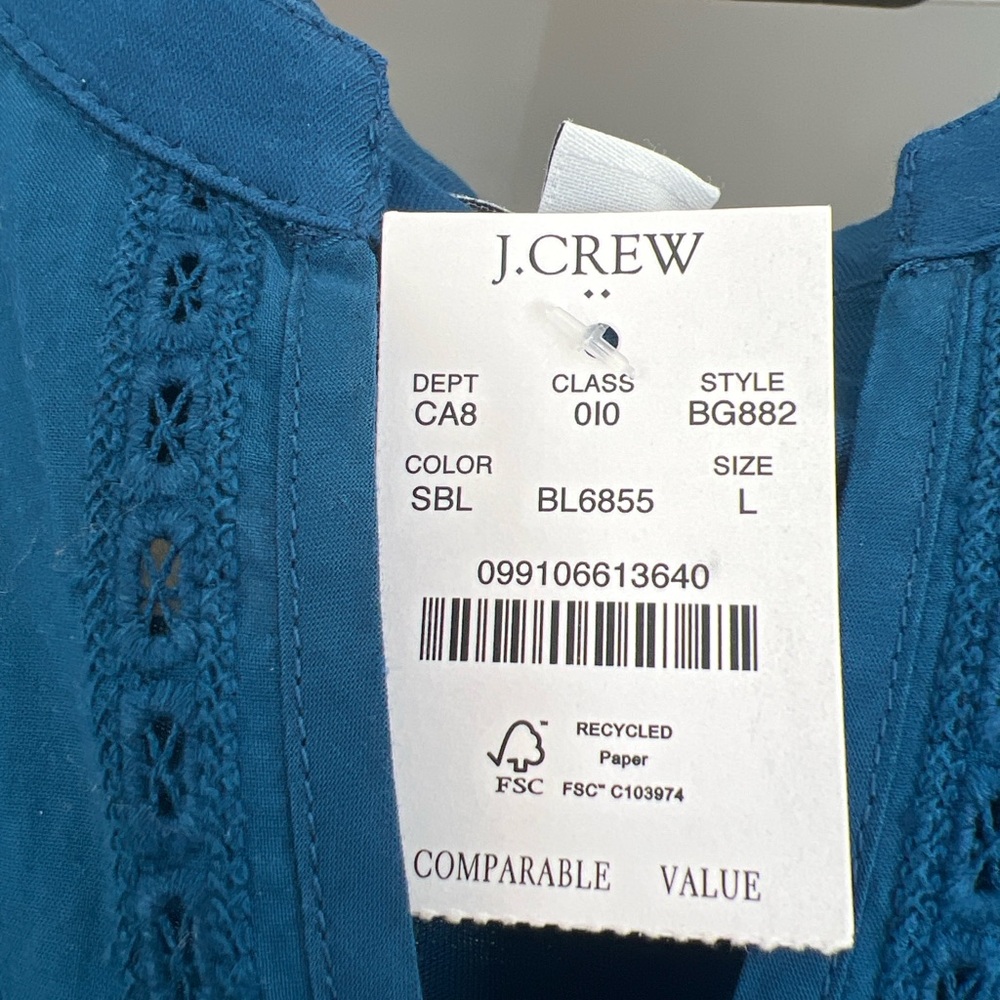 J. Crew Teal Sleeveless Blouse - Picture 2 of 2